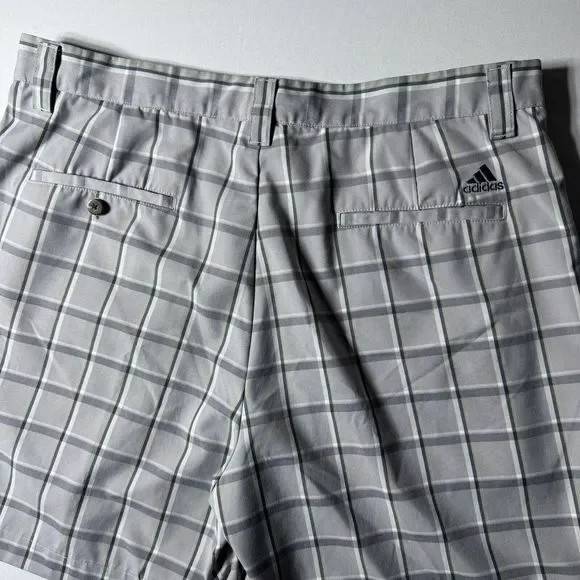 Adidas Shorts Mens 36 Gray Plaid Golf Preppy - Picture 8 of 16